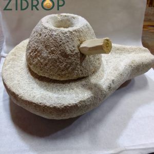 Small decorative Argan oil stone grinder statuette